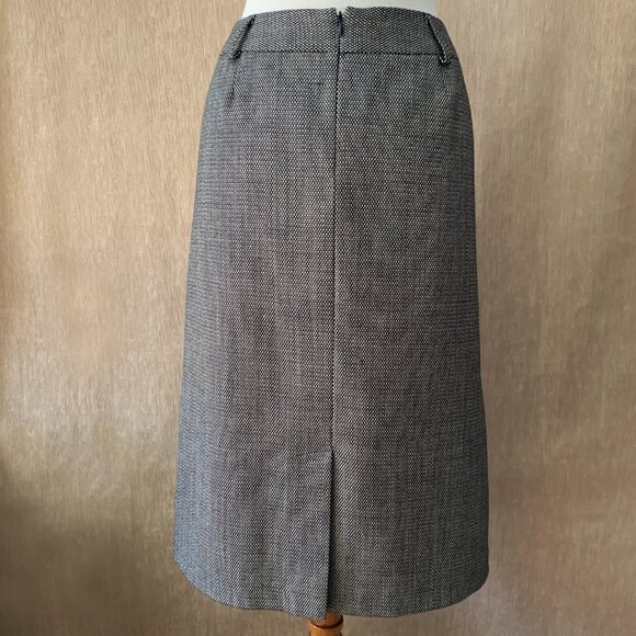 Vtg Harvé Benard Pure Wool Midi Skirt | Charcoal Gray Tweed | Size 12 - Picture 2 of 9